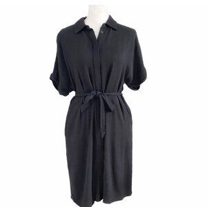 FRANK & OAK Button Down Belted Short Sleeve Shirt Dress - XS